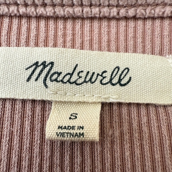Madewell Corduroy Tie-front Faux-wrap Long Sleeve Blouse Top Pink Mauve Small - Picture 3 of 9